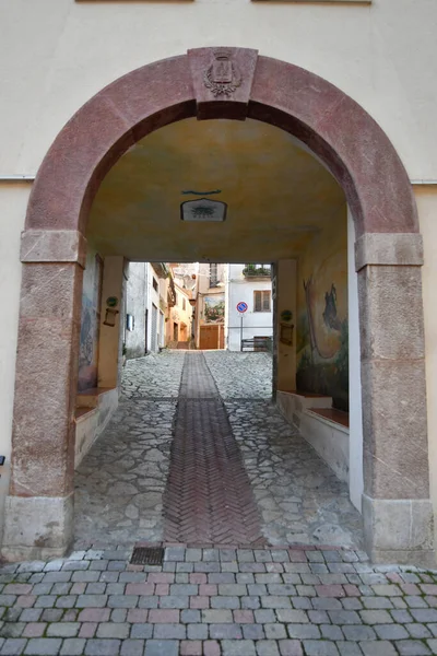 Una Pequeña Calle Entre Las Antiguas Casas Savoia Lucania Pequeño —  Fotos de Stock