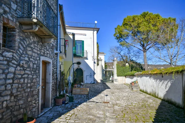 Street Characteristic Houses Buonalbergo Mountain Village Province Benevento Italy — Stock Photo, Image