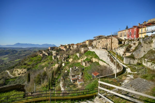 Vue Panoramique Sur Les Ruines Montecalvo Irpino Village Abandonné Dans — Photo