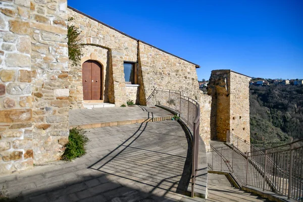 Puerta Entrada Las Murallas Fortificadas Montecalvo Irpino Pueblo Medieval Las — Foto de Stock