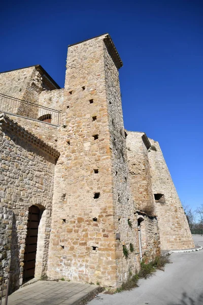 Entrance Gate Fortified Walls Montecalvo Irpino Medieval Village Mountains Province — Stock Photo, Image