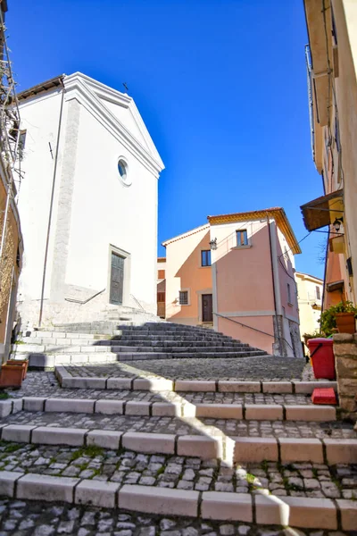 Veche Stradă Din Campodimele Oraș Medieval Din Regiunea Lazio Italia — Fotografie, imagine de stoc