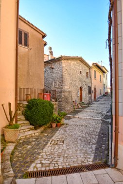 Eski bir Campodimele caddesi, Lazio bölgesinin ortaçağ kasabası, İtalya.