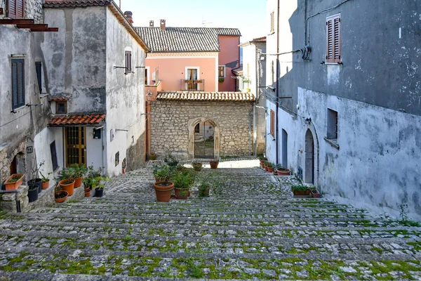 Старая Улица Камподимеле Средневекового Города Регионе Лаперуза Италия — стоковое фото