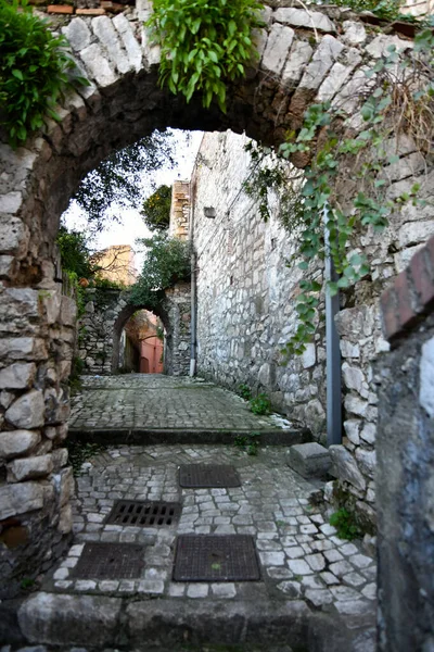 Beco Estreito Gaeta Uma Cidade Medieval Região Lácio Itália — Fotografia de Stock