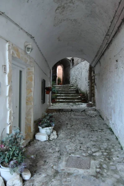 Wąska Aleja Gaeta Średniowieczne Miasto Regionu Lacjum Włochy — Zdjęcie stockowe