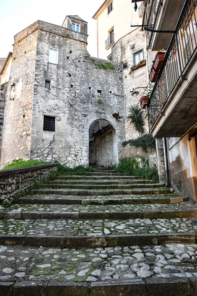 Ulička Itri Středověké Město Lazio Itálie — Stock fotografie