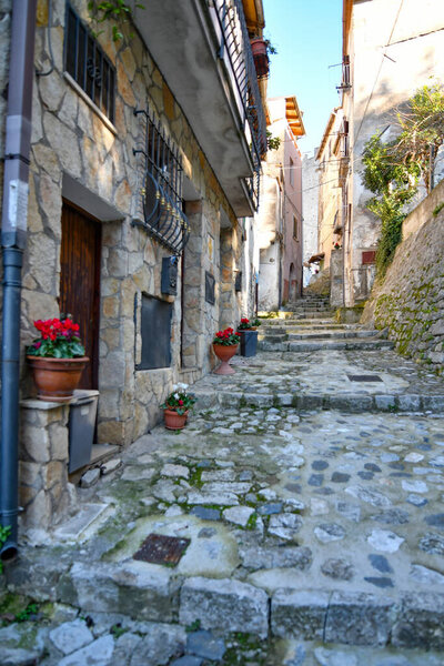 An alley in Itri, a medieval town in Lazio, Italy.