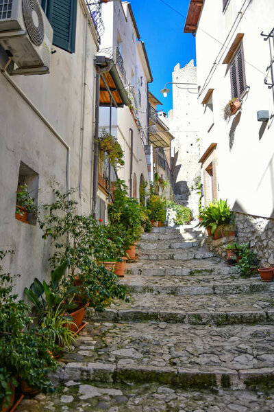 An alley in Itri, a medieval town in Lazio, Italy.
