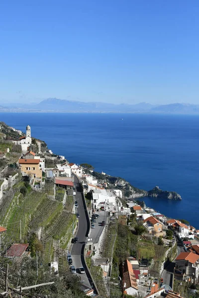 Une Image Côte Amalfitaine Ses Villages Surplombant Mer Italie — Photo