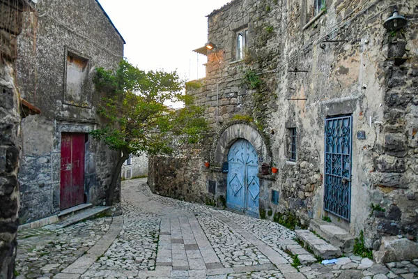 Smal Gata Bland Gamla Stenhus Den Äldsta Stadsdelen Staden Caserta — Stockfoto