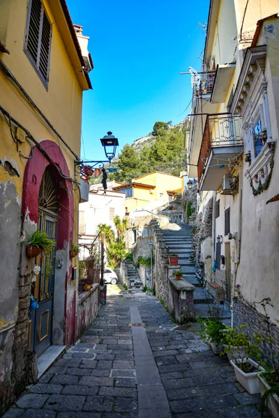 Una Calle Estrecha Entre Las Antiguas Casas Piedra Sarno Ciudad — Foto de Stock