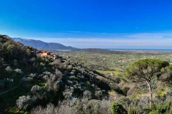 Typisk Panoramautsikt Över Altavilla Silentina Lantlig Södra Italien Provinsen Salerno — Stockfoto