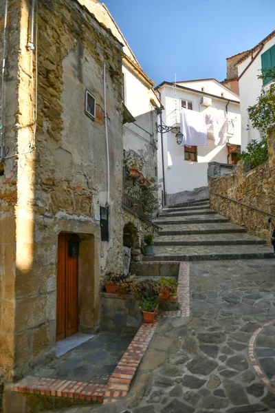 Narrow Street Old Stone Houses Altavilla Silentina Town Salerno Province — Stock Photo, Image