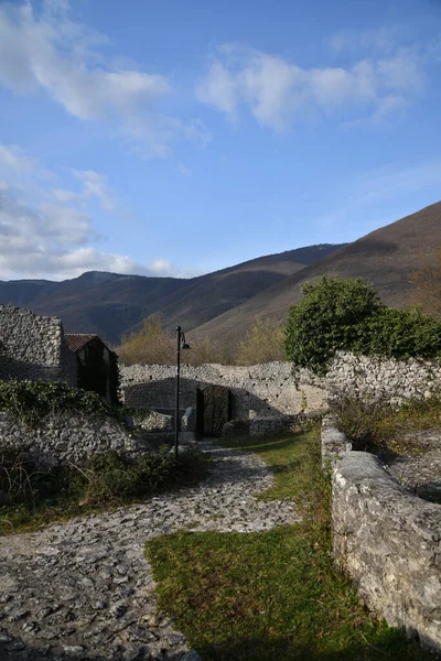 Стены Средневекового Замка Руинах Горах Провинции Казерта — стоковое фото