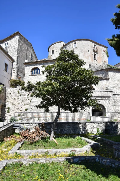 Una Pequeña Plaza Gesualdo Pequeño Pueblo Provincia Avellino Italia — Foto de Stock