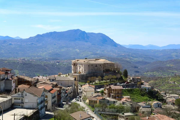 Panoramisch Uitzicht Gesualdo Een Klein Dorpje Provincie Avellino Italië — Stockfoto