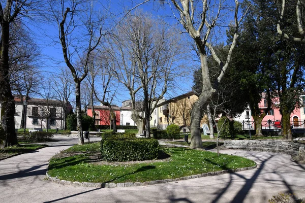 Parco Pubblico Nusco Piccolo Borgo Provincia Avellino — Foto Stock