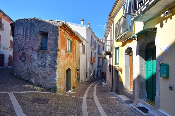Narrow Street Nusco Small Village Province Avellino Italy — ストック写真