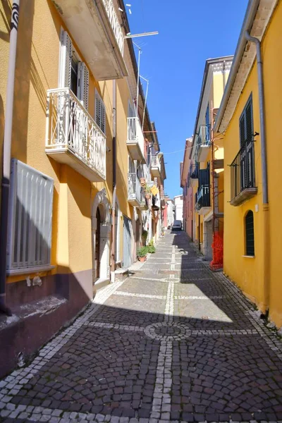 Uma Rua Estreita Nusco Uma Pequena Aldeia Província Avellino Itália — Fotografia de Stock