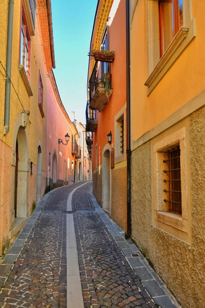 Une Rue Étroite Nusco Petit Village Dans Province Avellino Italie — Photo