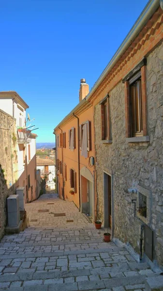 Une Rue Étroite Nusco Petit Village Dans Province Avellino Italie — Photo