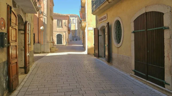Una Calle Estrecha Nusco Pequeño Pueblo Provincia Avellino Italia — Foto de Stock
