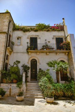 Facade of an old house in Casamassima, an Apulian town in the province of Bari, Italy.