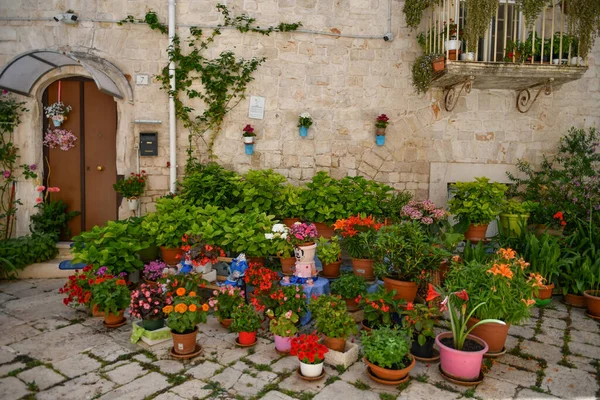 Facade of an old house in Casamassima, an Apulian town in the province of Bari, Italy.