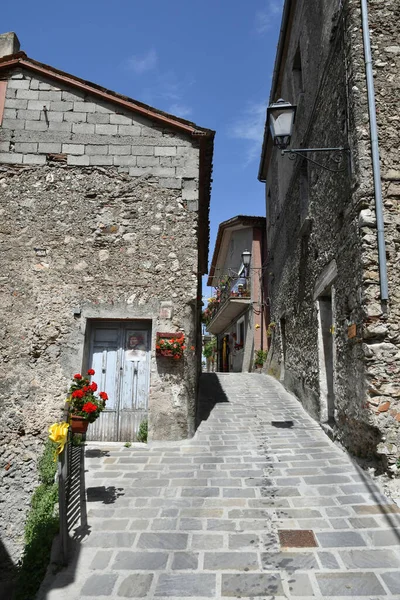 Narrow Street Old Houses Marsicovetere Village Mountains Basilicata Italy — Foto Stock