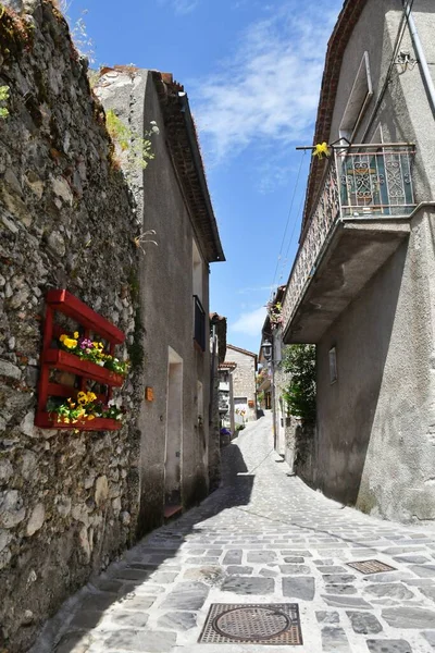 Narrow Street Old Houses Marsicovetere Village Mountains Basilicata Italy — Photo