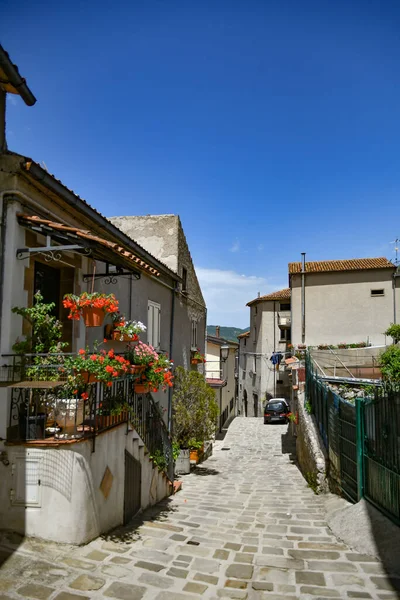 Narrow Street Old Houses Marsicovetere Village Mountains Basilicata Italy — Fotografia de Stock