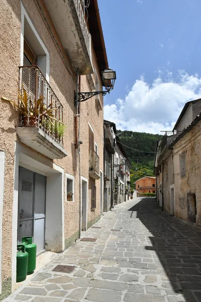 Narrow Street Old Houses Sasso Castalda Village Mountains Basilicata Italy — Stok fotoğraf