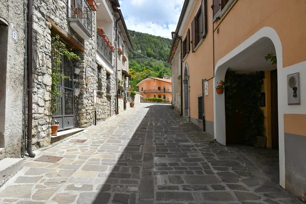 Narrow Street Old Houses Sasso Castalda Village Mountains Basilicata Italy — Photo
