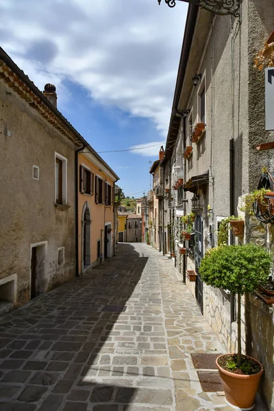 Narrow Street Old Houses Sasso Castalda Village Mountains Basilicata Italy — Foto Stock