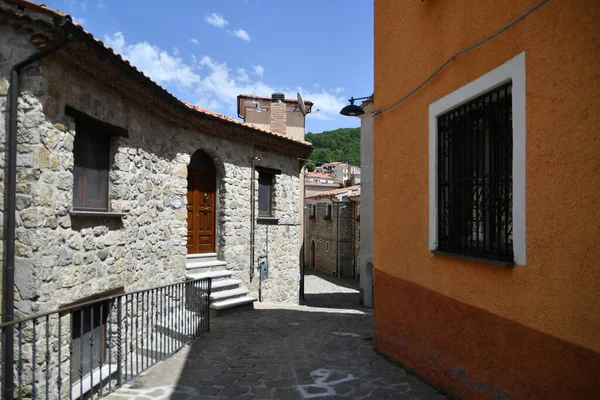 Narrow Street Old Houses Sasso Castalda Village Mountains Basilicata Italy — Stock fotografie