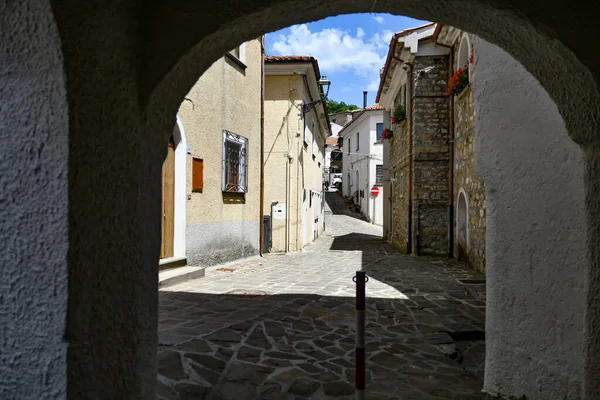 Narrow Street Old Houses Sasso Castalda Village Mountains Basilicata Italy — Stock Photo, Image