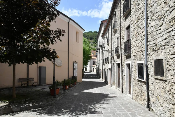 Narrow Street Old Houses Sasso Castalda Village Mountains Basilicata Italy — Stock Photo, Image
