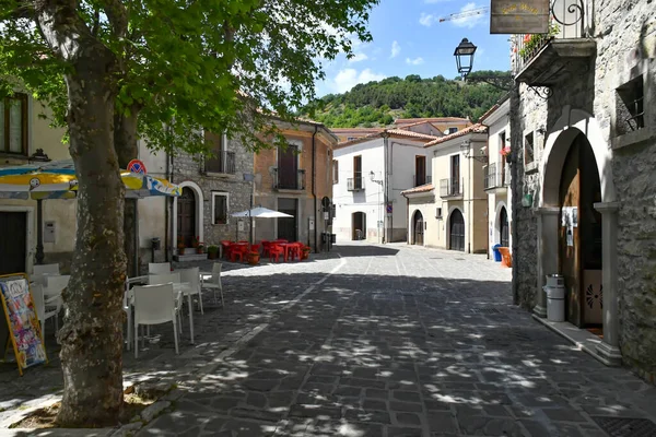 Narrow Street Old Houses Sasso Castalda Village Mountains Basilicata Italy — Stockfoto