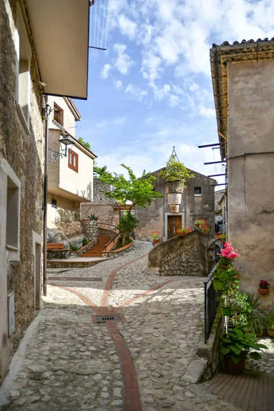 Narrow Street Old Houses Petina Village Mountains Salerno Province Italy — ストック写真