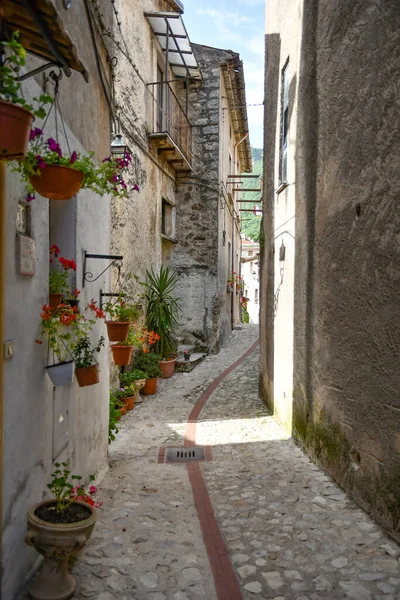 Narrow Street Old Houses Petina Village Mountains Salerno Province Italy — Stockfoto