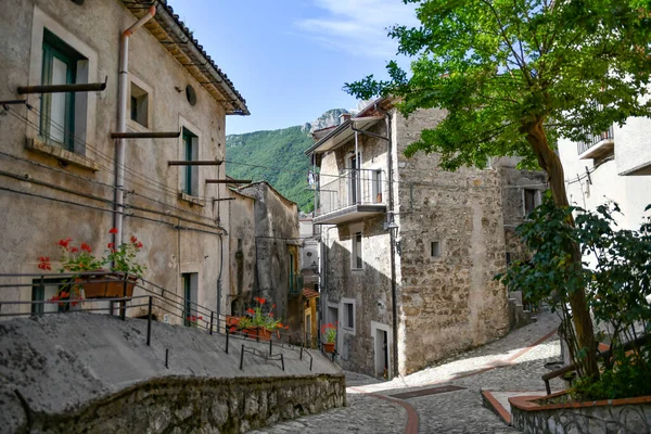 Narrow Street Old Houses Petina Village Mountains Salerno Province Italy — Stock Photo, Image