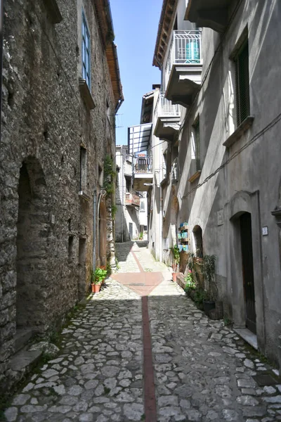 Narrow Street Old Houses Petina Village Mountains Salerno Province Italy — Stock Fotó