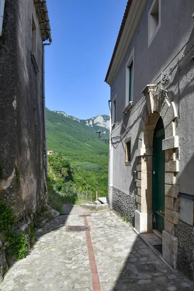 Narrow Street Old Houses Petina Village Mountains Salerno Province Italy — 스톡 사진