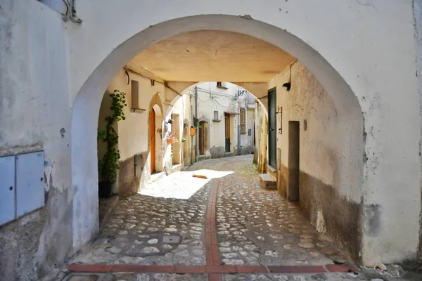 Narrow Street Old Houses Petina Village Mountains Salerno Province Italy — Fotografia de Stock
