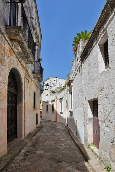 Narrow Street Old Houses Presicce Apulian Village Province Lecce Italy — Stok fotoğraf