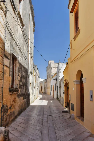 Narrow Street Old Houses Presicce Apulian Village Province Lecce Italy — Fotografia de Stock