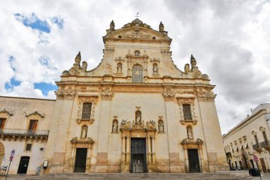 View of an ancient church in Galatina, an Apulian village in the province of Lecce, Italy.