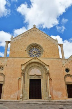 The facade of a church in Galatina, an old village in the province of Lecce in Italy.