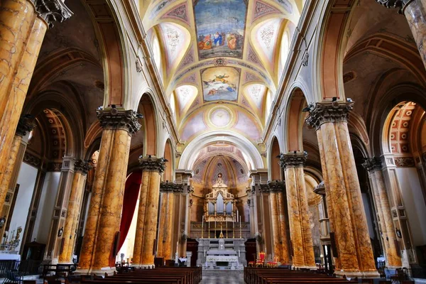 Interior Church Medieval Paintings Built Saint Catherin Galatina Historic City — Zdjęcie stockowe
